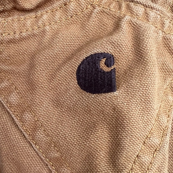 Carhartt Toddler Canvas Double Knee Bib OVERALLS Carhartt Brown Sz 6 mos EUC - Picture 2 of 8